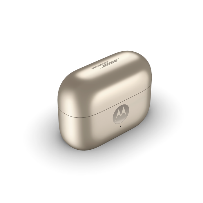 Motorola Moto Buds Loop Auriculares Inalámbricos Clip Oreja Open-Ear Bluetooth 5.0 - Sound by Bose, Reducción Activa de Ruido, 8h Batería, Resistente al Agua, Color Beige French Oak