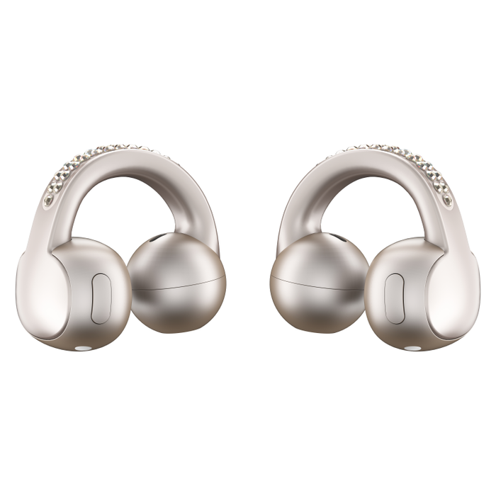 Motorola Moto Buds Loop Auriculares Inalámbricos Clip Oreja Open-Ear Bluetooth 5.0 - Sound by Bose, Reducción Activa de Ruido, 8h Batería, Resistente al Agua, Color Beige French Oak