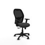 PIQUERAS Y CRESPO Alocén Silla de oficina con mecanismo sincro, malla negra y similpiel gris oscuro