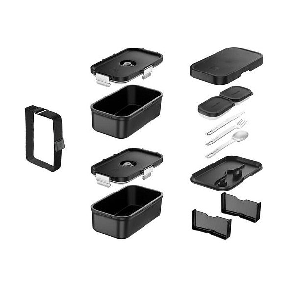 Zwilling 1030913 Fiambrera y Bidón Reutilizable Vakuum Lunch Box Adulto, Negro, Polipropileno (PP), 2 Piezas