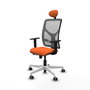 PIQUERAS Y CRESPO Silla de oficina Motilla con mecanismo Sincro/Traslack, Tela Naranja y Malla Gris