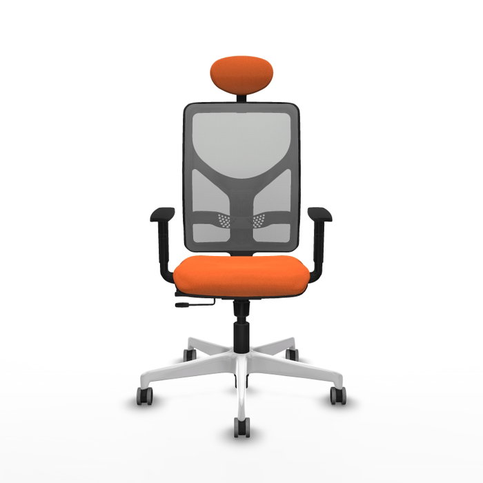 PIQUERAS Y CRESPO Silla de oficina Motilla con mecanismo Sincro/Traslack, Tela Naranja y Malla Gris