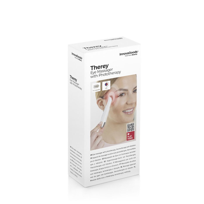 Pack Masajeador de Ojos Antiedad con Fototerapia y Termoterapia y Contorno de Ojos Rice Joyglow 15 ml InnovaGoods