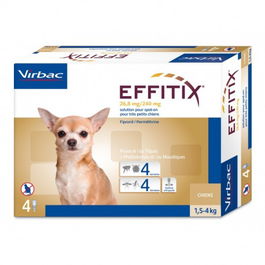 Virbac Effitix Perro Talla XS (1.5-4 kg) 4 Pipetas Antiparasitarias