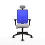 PIQUERAS Y CRESPO Silla de oficina Motilla con mecanismo Sincro/Traslack Blanco/Azul
