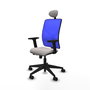 PIQUERAS Y CRESPO Silla de oficina Motilla con mecanismo Sincro/Traslack Blanco/Azul