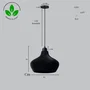 Lámpara Colgante Daila Negro/Florón Negro/Cable Negro con Casquillo E27