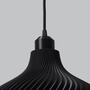 Lámpara Colgante Daila con Pantalla Textil, Negro/Florón Negro/Cable Negro