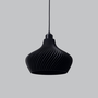 Lámpara Colgante Daila con Pantalla Textil, Negro/Florón Negro/Cable Negro