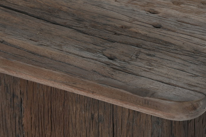 DKD Home Decor Mesa Centro Alpino Marron Madera Reciclada 70 x 70 x 39 cm