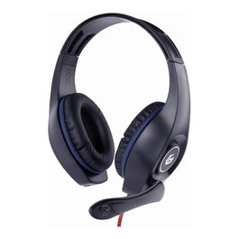 Gembird Auriculares Gaming GHS-05-B Diadema Circumaural, Negro/Azul, Cable 2 m, Control de Volumen, 20-20000 Hz, 32 Ohm, Micrófono Boom