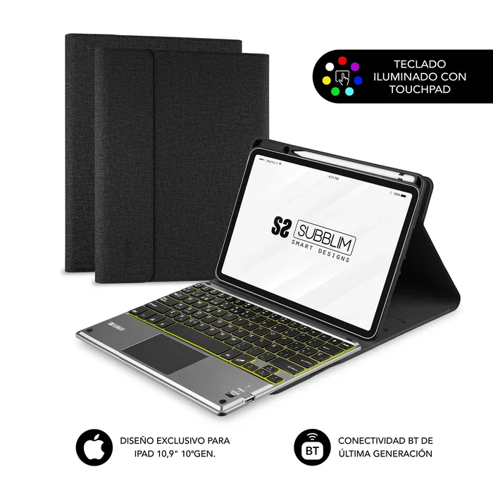 Subblim Funda KeyTab Pro BT Touchpad para iPad 10,9/11 pulgadas, Negra
