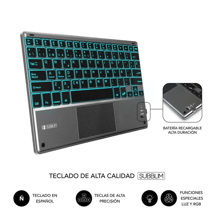 Subblim Funda KeyTab Pro BT Touchpad para iPad 10,9/11 pulgadas, Negra