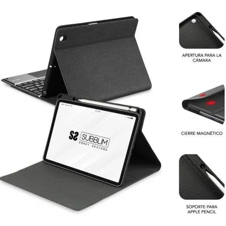Subblim Funda con Teclado Retroiluminado SUBKT4-BTPI03 para iPad 10.9" 10a Gen Negra con Touchpad y Bluetooth