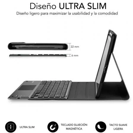 Subblim Funda con Teclado Retroiluminado SUBKT4-BTPI03 para iPad 10.9" 10a Gen Negra con Touchpad y Bluetooth