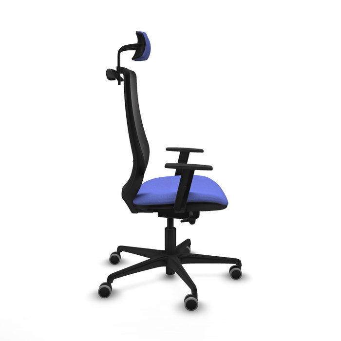 PIQUERAS Y CRESPO Silla de oficina Mardos con mecanismo Sincro/Traslack, Azul claro y Negro