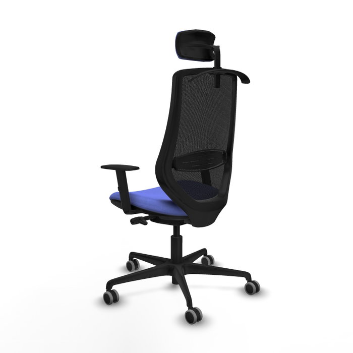 PIQUERAS Y CRESPO Silla de oficina Mardos con mecanismo Sincro/Traslack, Azul claro y Negro