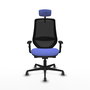 PIQUERAS Y CRESPO Silla de oficina Mardos con mecanismo Sincro/Traslack, Azul claro y Negro