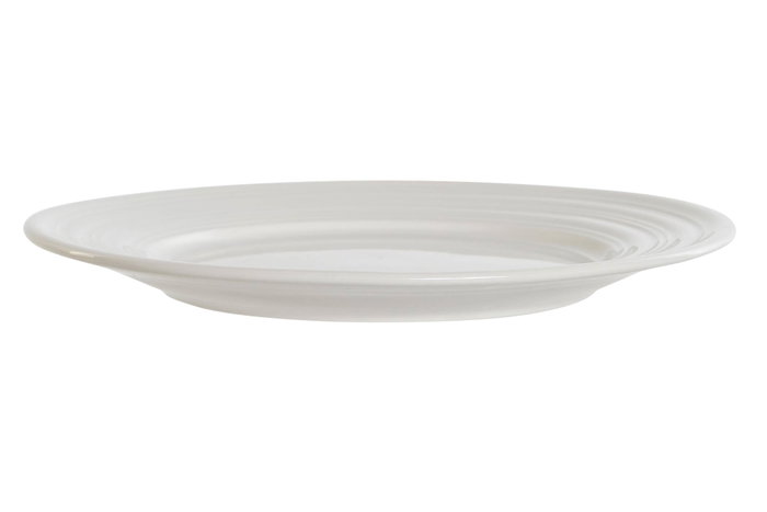 DKD Home Decor Set de 4 Platos de Porcelana Blanca 19x19x2 cm