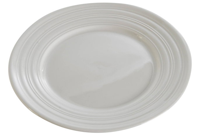 DKD Home Decor Set de 4 Platos de Porcelana Blanca 19x19x2 cm