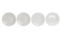 DKD Home Decor Set de 4 Platos de Porcelana Blanca 19x19x2 cm
