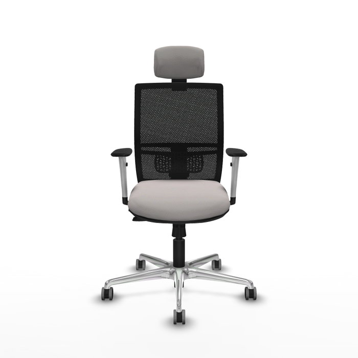 PIQUERAS Y CRESPO Silla de oficina Yunquera con mecanismo Sincro/Traslack Blanco y Negro