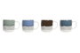 DKD Home Decor Juego de 4 Tazas de Porcelana New Bone 360ml Surtidas