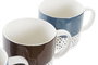 DKD Home Decor Juego de 4 Tazas de Porcelana New Bone 360ml Surtidas