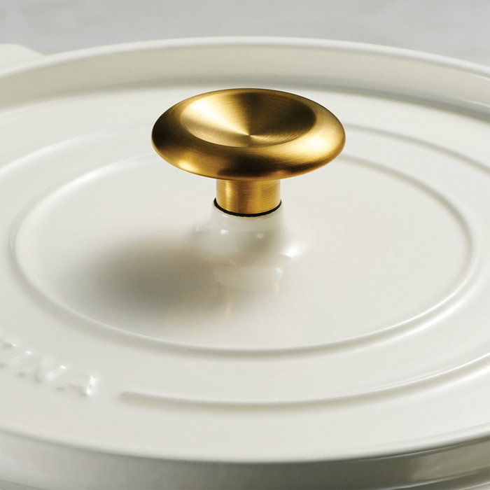 Tramontina Olla de hierro fundido esmaltado con tapa, latte, 26 cm / 5,6 l