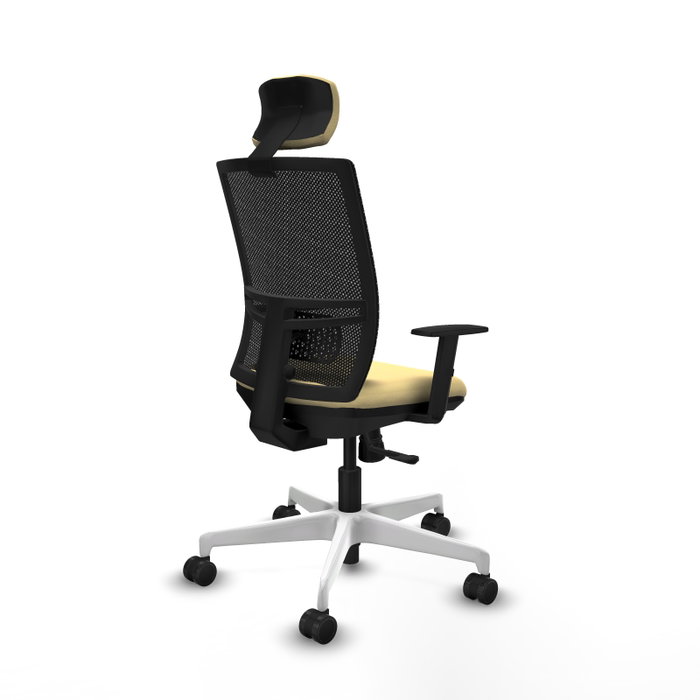 PIQUERAS Y CRESPO Silla de oficina Yunquera con mecanismo Sincro, Crema y Negro