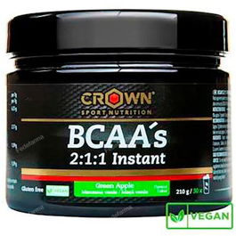 CROWN SPORT NUTRITION Bcaas Instant Manzana Verde 210 G (30 Porciones) 2:1:1