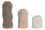 DKD Home Decor Set de 3 Jarrones de Gres Orgánico Rugoso