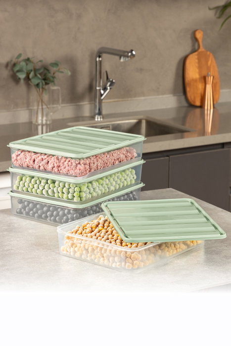 Hermia YYBLLA3,54LU Set de 4 Cajas de Almacenaje de Plástico, Color Menta, 23 x 29.5 x 6.5 cm Hermia YYBLLA3,54LU Set de 4 Cajas de Almacenaje de Plástico, Color Menta, 23 x 29.5 x 6.5 cm