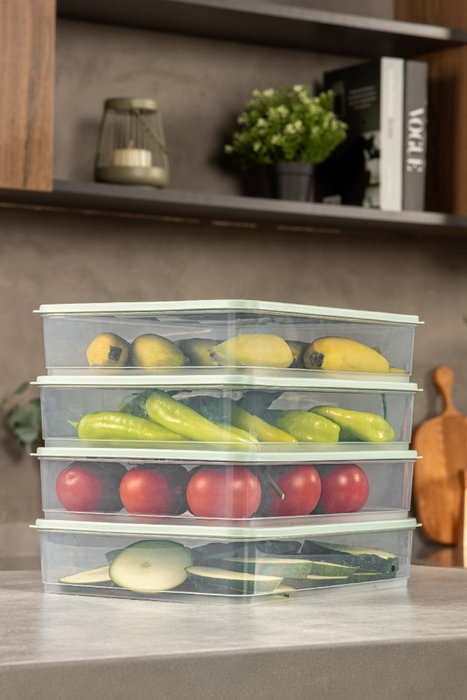 Hermia YYBLLA3,54LU Set de 4 Cajas de Almacenaje de Plástico, Color Menta, 23 x 29.5 x 6.5 cm Hermia YYBLLA3,54LU Set de 4 Cajas de Almacenaje de Plástico, Color Menta, 23 x 29.5 x 6.5 cm