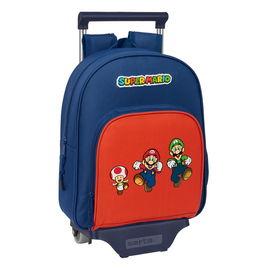 Mochila Escolar Super Mario Mamma mia Rojo Azul marino 28 x 34 x 10 cm