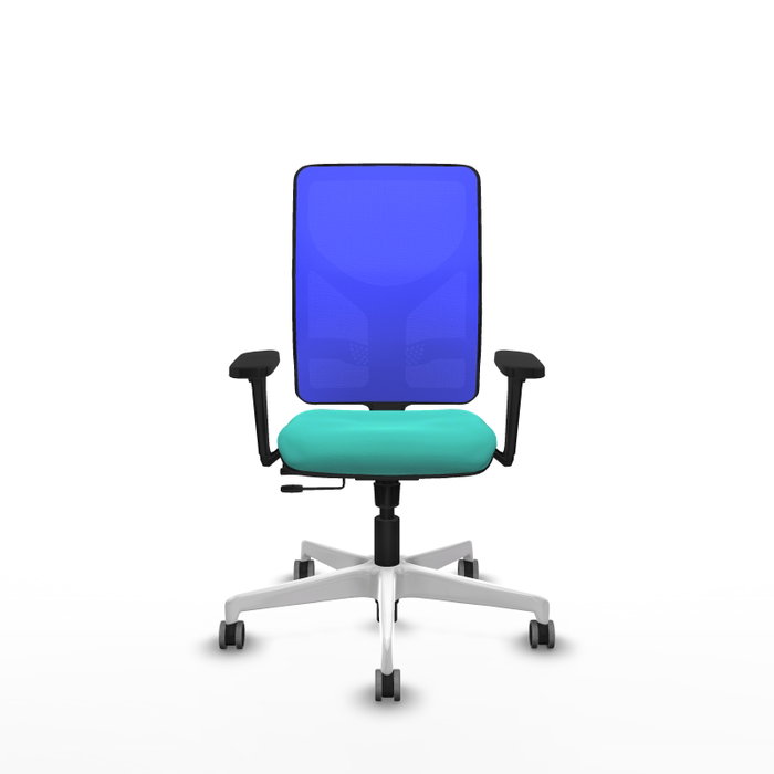 PIQUERAS Y CRESPO Silla de oficina Motilla con mecanismo Sincro/Traslack, Turquesa y Azul
