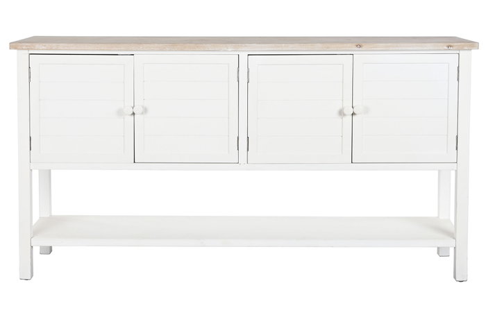 DKD Home Decor Buffet de Abeto y MDF Blanco 160x40x86 cm DKD Home Decor Buffet de Abeto y MDF Blanco 160x40x86 cm
