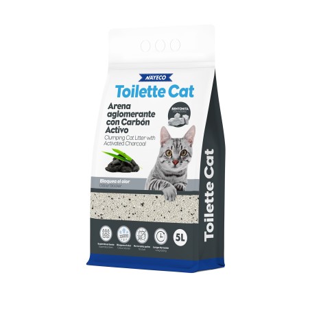 Nayeco Arena Aglomerante para Gatos Bentonita con Carbón Activo 5 L