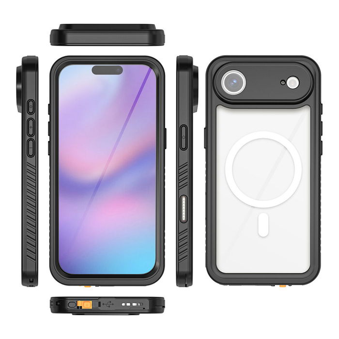 4smarts Funda Impermeable Stark para Apple iPhone 17 Air 6.6" Negro Transparente