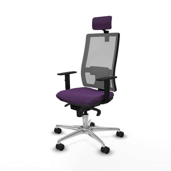 PIQUERAS Y CRESPO Silla de oficina Horna con mecanismo Sincro, Morado y Gris