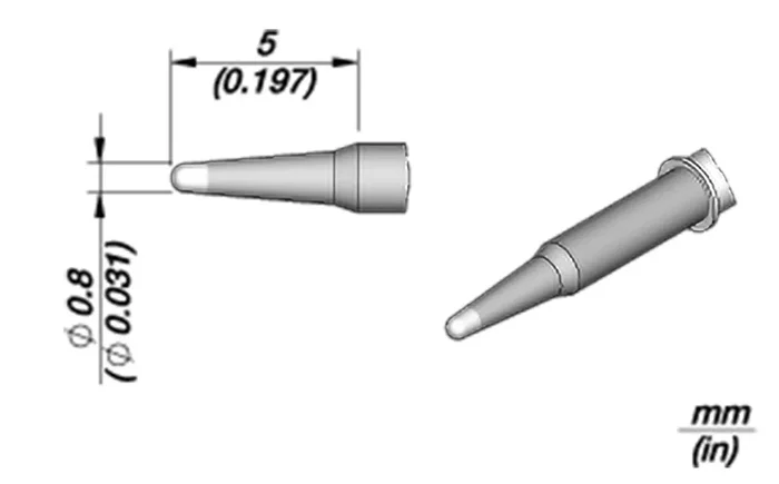 JBC TOOLS Pico tipo cono Nano de 0,8mm