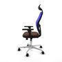 PIQUERAS Y CRESPO Silla de oficina Jorquera con mecanismo Sincro/Traslack, Azul y Marrón