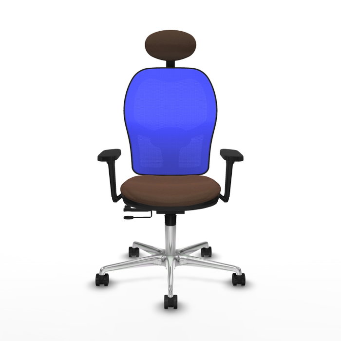 PIQUERAS Y CRESPO Silla de oficina Jorquera con mecanismo Sincro/Traslack, Azul y Marrón PIQUERAS Y CRESPO Silla de oficina Jorquera con mecanismo Sincro/Traslack, Azul y Marrón