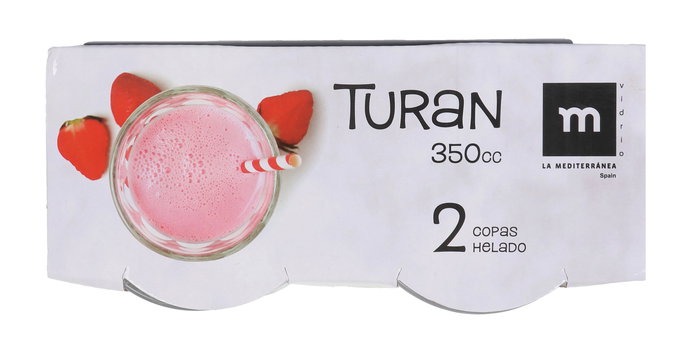 La Mediterranea Set 2 Copas Helado Turan 350 cc ø8.2x18 cm (24 Cajas)