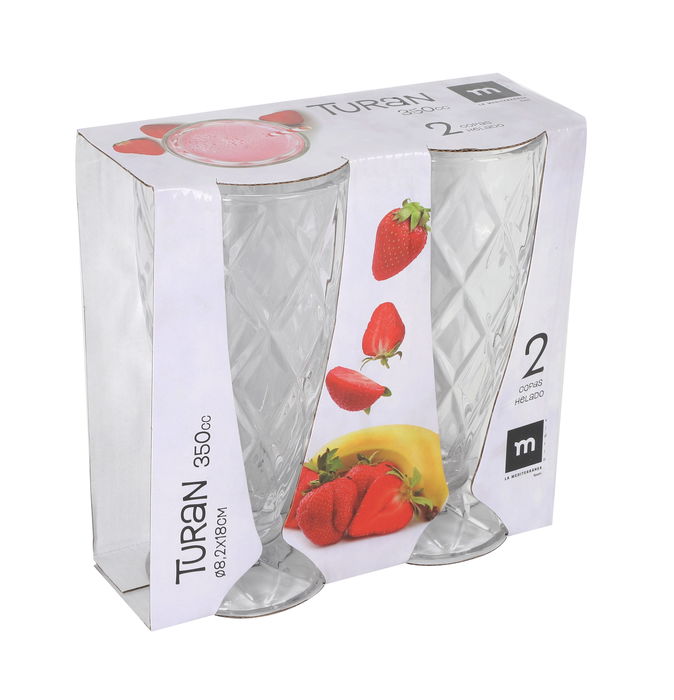 La Mediterranea Set 2 Copas Helado Turan 350 cc ø8.2x18 cm (24 Cajas)