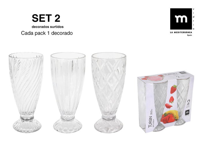 La Mediterranea Set 2 Copas Helado Turan 350 cc ø8.2x18 cm (24 Cajas) La Mediterranea Set 2 Copas Helado Turan 350 cc ø8.2x18 cm (24 Cajas)