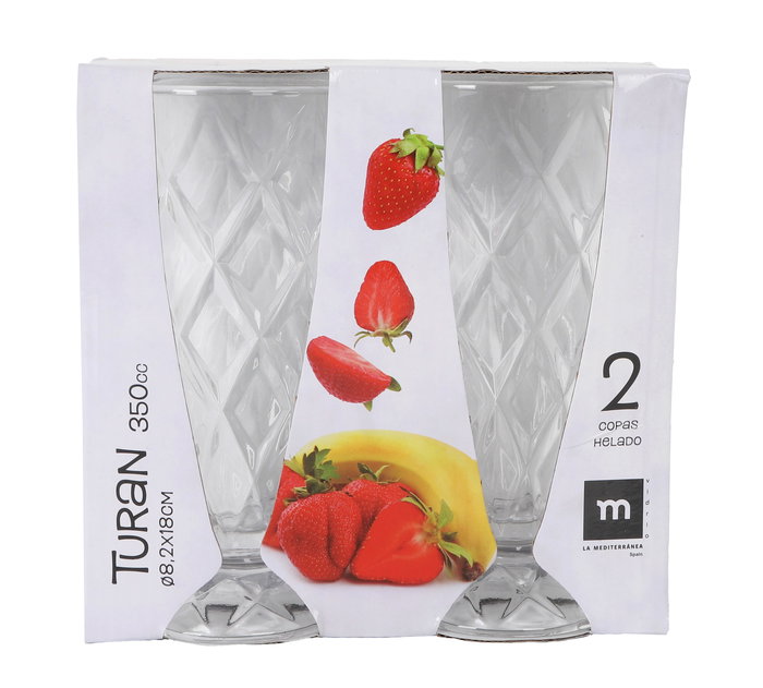 La Mediterranea Set 2 Copas Helado Turan 350 cc ø8.2x18 cm (24 Cajas)
