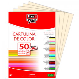 FIXO Paquete de 50 Cartulinas A4 180g Marfil