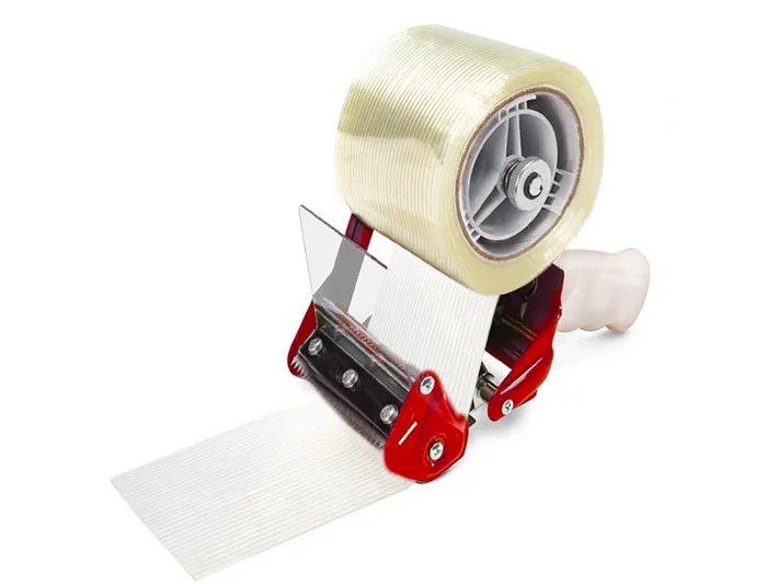 Q-connect Cinta adhesiva monofilamentos transparente 50 m x 50 mm, con refuerzo de fibra de vidrio para embalaje pesado