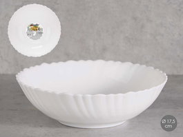 Vivalto Bol Clásico de Opal para Postre o Ensalada, Blanco, 17.5 cm de Diámetro x 5.5 cm de Alto (Set de 24)